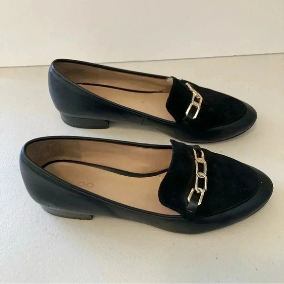 Aldo women's black leather point toe‎ slip on flats size 8 - Picture 16 of 16